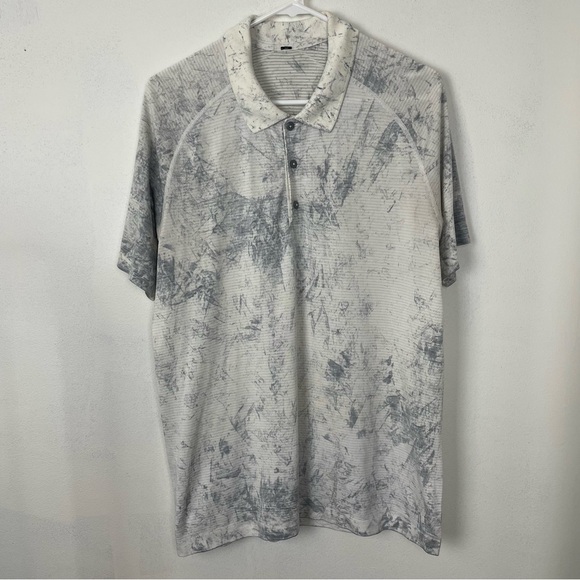 Lululemon Metal Vent Tech Polo Chalk Wash Men’s Large - Picture 2 of 6
